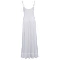 Kate Kasin Sexy Womens Cómodo correas Spaghetti V-cuello vestido de maternidad Maxi Blanco KK000674-2